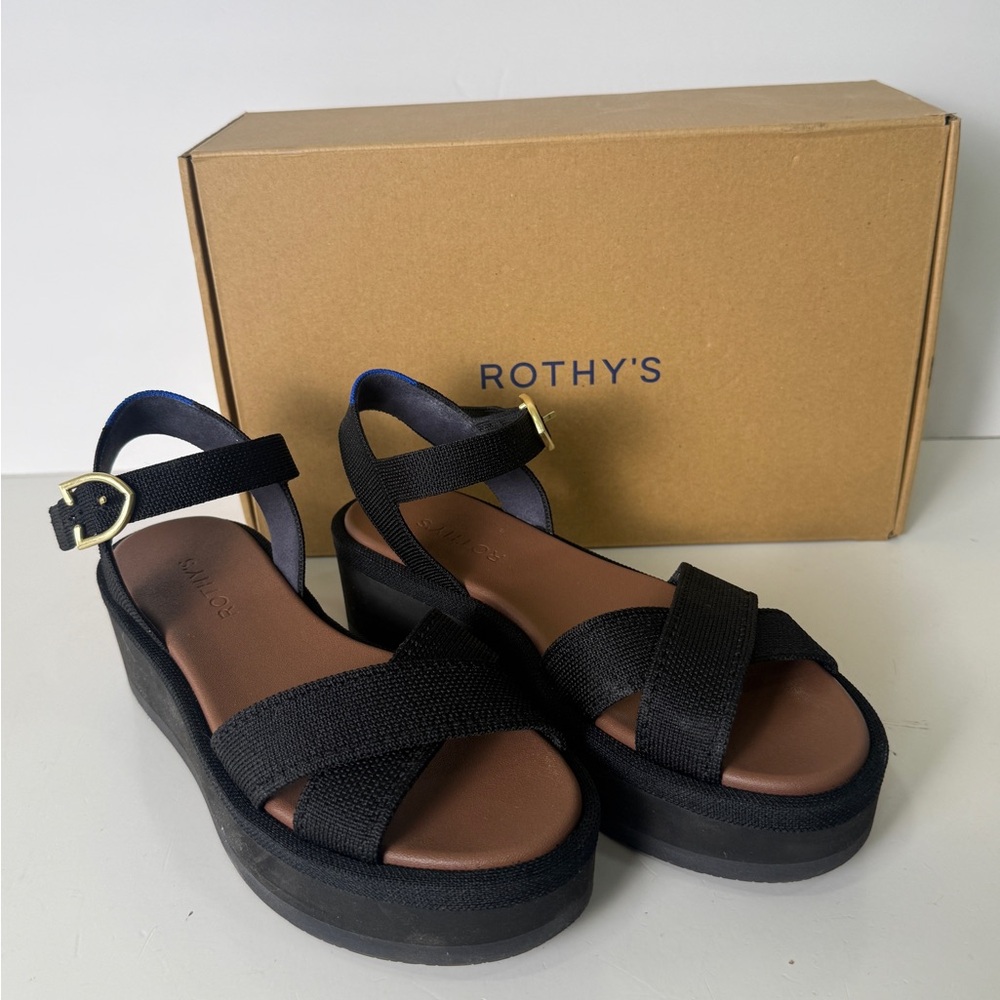 Rothy's The Criss-Cross Lightweight Wedge Sandal Women's Shoe Size US 7.5 EUC
